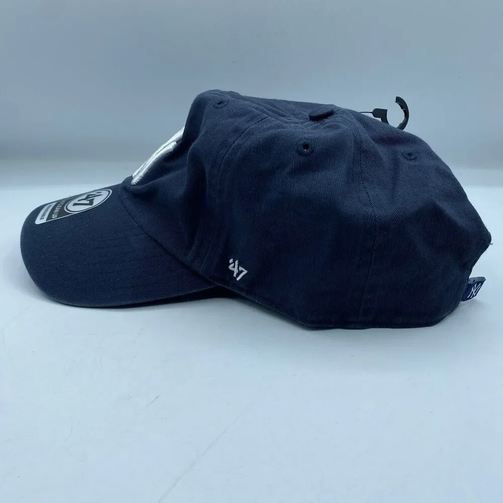 New York Yankees Hat Adjustable 47 Brand Blue Clean Up MLB Strapback NWT